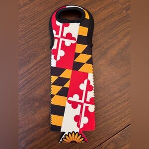 No Brand Red Orange Black Flag Maryland State Neoprene Wine Tote Holder Small
